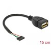 Przewód USB 2.0 2,00mm z 5-pin. listwą - USB 2.0-A żeński 15cm Delock 84831