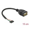 Przewód USB 2.0 2,00mm z 5-pin. listwą - USB 2.0-A żeński 15cm Delock 84831