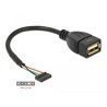 Przewód USB 2.0 2,00mm z 5-pin. listwą - USB 2.0-A żeński 15cm Delock 84831