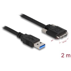 Przewód USB 3.0 typ A - micro-B męsko-męski męski ze śrubkami 2m Delock 87800