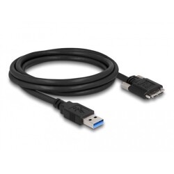 Przewód USB 3.0 typ A - micro-B męsko-męski męski ze śrubkami 2m Delock 87800 Przewód USB 3.0 typ A - micro-B męsko-męski męski ze śrubkami 2m Delock 87800
