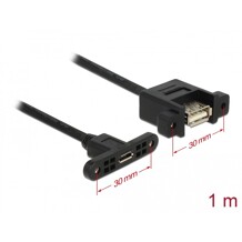 Kabel USB 2.0 micro B gniazdo do montażu - USB 2.0 A gniazdo do montażu 1m Delock 85110