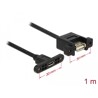 Kabel USB 2.0 micro B gniazdo do montażu - USB 2.0 A gniazdo do montażu 1m Delock 85110