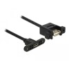 Kabel USB 2.0 micro B gniazdo do montażu - USB 2.0 A gniazdo do montażu 1m Delock 85110