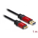 Przewód USB 3.0 typ A męski - USB 3.0 typ micro-B męski 1m Premium Delock 82760