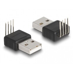 Adapter USB 2.0 typ A męski na 4 piny kąt 90° Delock 66951