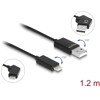 Kabel USB 2.0-A USB-C męsko-męski obrotowy z funkcją szybkiego ładowania 60W 1,2m Delock 80769