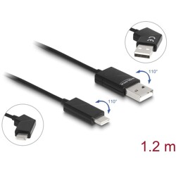 Kabel USB 2.0-A USB-C męsko-męski obrotowy z funkcją szybkiego ładowania 60W 1,2m Delock 80769