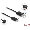 Kabel USB 2.0-A USB-C męsko-męski obrotowy z funkcją szybkiego ładowania 60W 1,2m Delock 80769