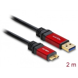 Przewód USB 3.0 typ A męski - USB 3.0 typ micro-B męski 2m Premium Delock 82761