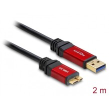 Przewód USB 3.0 typ A męski - USB 3.0 typ micro-B męski 2m Premium Delock 82761