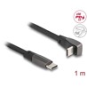 Płaski kabel taśmowy USB 2.0 USB-C męski na USB-C męski kątowy PD 3.0 60W 1m czarny Delock 80751