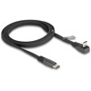 Płaski kabel taśmowy USB 2.0 USB-C męski na USB-C męski kątowy PD 3.0 60W 1m czarny Delock 80751