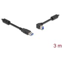 Kabel USB 5Gbps typ A - typ B męsko-męski 90° zagięty w lewo 3m Delock 81102