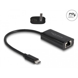 Adapter USB-C do Gigabit LAN z Power Delivery 100W Delock 61026