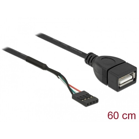 Przewód USB 2.0 z żeńską listwą do 1x USB 2.0 typ A wtyk żeński 60cm Delock 85671