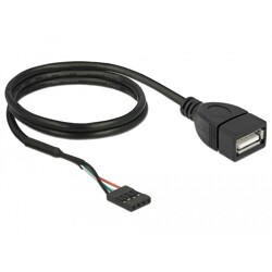 Przewód USB 2.0 z żeńską listwą do 1x USB 2.0 typ A wtyk żeński 60cm Delock 85671 Przewód USB 2.0 z żeńską listwą do 1x USB 2.0 typ A wtyk żeński 60cm Delock 85671