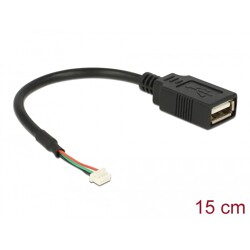 Przewód USB 2.0 z 1,25mm 4-pin z listwą - USB 2.0 typ A wtyk żeński 15cm Delock 84834