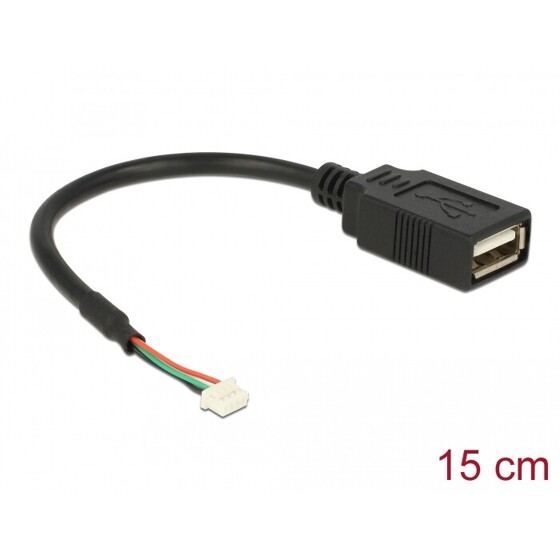 Przewód USB 2.0 z 1,25mm 4-pin z listwą - USB 2.0 typ A wtyk żeński 15cm Delock 84834