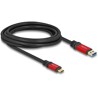 Kabel USB 10Gbps USB typ A - USB-C męsko-męski 3m czerwony metalowy Delock 80619