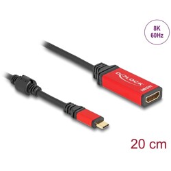 Adapter USB-C do HDMI - DP Alt Mode - 8K 60Hz z funkcją HDR czerwony Delock 60053