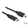 Przewód USB-C 2.0 męski - USB 2.0 mini-B męski 2,0 m czarny Delock 83336