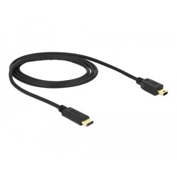 Przewód USB-C 2.0 męski - USB 2.0 mini-B męski 2,0 m czarny Delock 83336