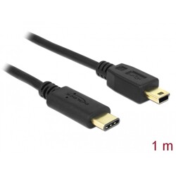 Przewód USB-C 2.0 męski - USB 2.0 mini-B męski 1,0 m czarny Delock 83603