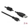 Przewód USB 2.0 typ A - micro-B męsko-męski 2m czarny Delock 84903