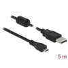 Przewód USB 2.0 typ A - micro-B męsko-męski 5m czarny Delock 84910