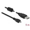 Przewód USB 2.0 typ A - micro-B męsko-męski 5m czarny Delock 84910