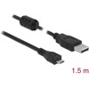 Przewód USB 2.0 typ A - micro-B męsko-męski 1,5m czarny Delock 84902
