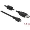 Przewód USB 2.0 typ A - micro-B męsko-męski 1,5m czarny Delock 84902