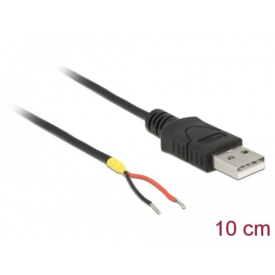 Przewód USB 2.0 typ A wtyk męski - 2x zasilanie 10cm Raspberry Pi Delock 85250