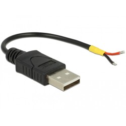 Przewód USB 2.0 typ A wtyk męski - 2x zasilanie 10cm Raspberry Pi Delock 85250