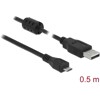 Przewód USB 2.0 typ A - micro-B męsko-męski 50cm czarny Delock 84900