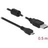 Przewód USB 2.0 typ A - micro-B męsko-męski 50cm czarny Delock 84900