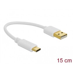 Kabel ładowarki USB typ A do USB-C 15cm Delock 85355
