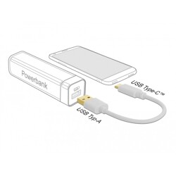 Kabel ładowarki USB typ A do USB-C 15cm Delock 85355