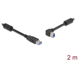 Kabel USB 5Gbps typ A - typ B męsko-męski 90° zagięty w lewo 2m Delock 81101