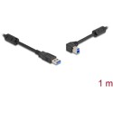 Kabel USB 5Gbps typ A - typ B męsko-męski 90° zagięty w lewo 1m Delock 81100