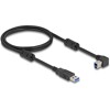 Kabel USB 5Gbps typ A - typ B męsko-męski 90° zagięty w lewo 1m Delock 81100