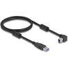 Kabel USB 5Gbps typ A - typ B męsko-męski 90° zagięty w lewo 1m Delock 81100