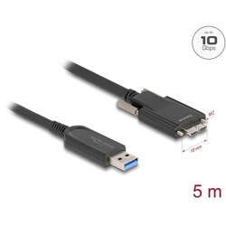 Optyczny aktywny kabel USB 10Gbps-A do micro-B męski ze śrubkami 5m Delock 83211
