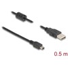 Przewód USB 2.0 typ A - mini-B męsko-męski męski 50cm czarny Delock 84911