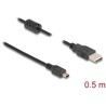 Przewód USB 2.0 typ A - mini-B męsko-męski męski 50cm czarny Delock 84911