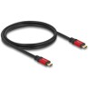 Kabel USB 2.0 USB-C męsko-męski PD 3.1 240W 1m czerwony metalowy Delock 80050