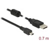 Przewód USB 2.0 typ A - mini-B męsko-męski męski 0,7 m czarny Delock 82396