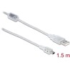 Przewód USB 2.0 typ A - mini-B męsko-męski męski 1,5m przezroczysty Delock 83906