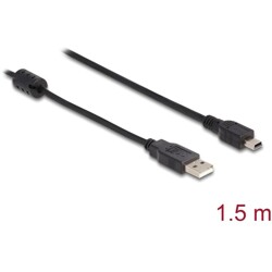 Przewód USB 2.0 typ A - mini-B męsko-męski męski 1,5m czarny Delock 82252